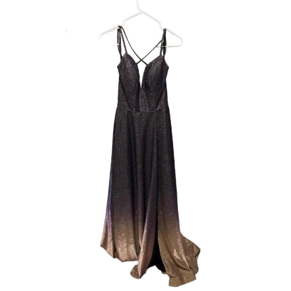 JVN by Jovani  Purple and Gold Dress